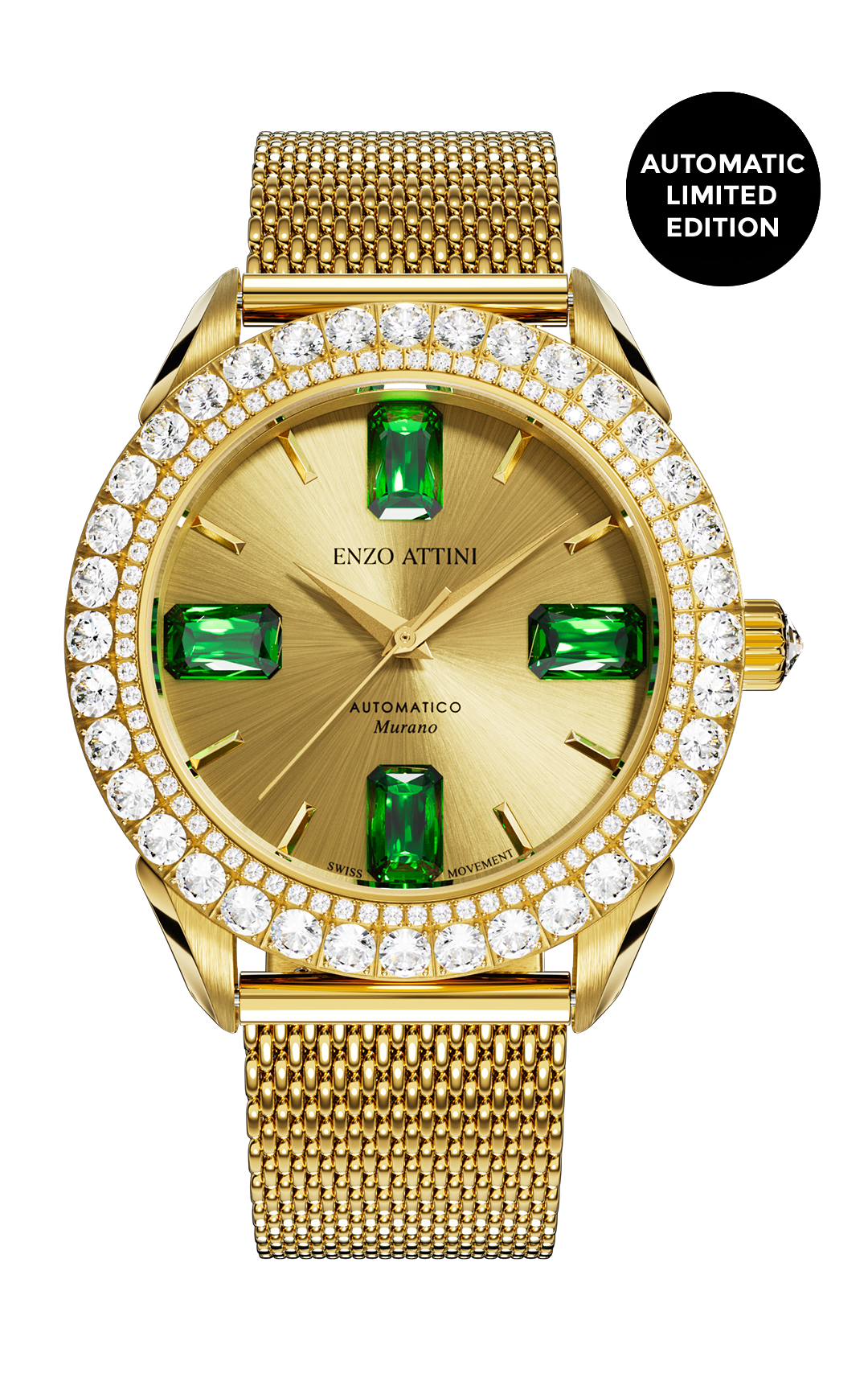 Murano Automatic / Mesh Strap, Swiss Movement - Enzo Attini - Automatic Watch - luxury_man, Products