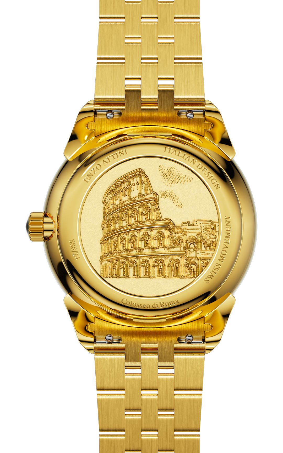 Colosseo di Roma Automatic ll / President Bracelet, Gold Color