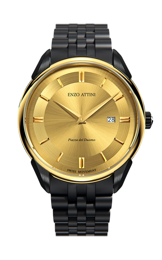 Piazza del Duomo, Milano ll / President Bracelet, Black Color, Swiss Movement