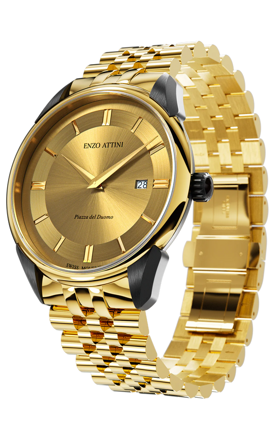 Piazza del Duomo, Milano ll / President Bracelet, Gold Color, Swiss Movement