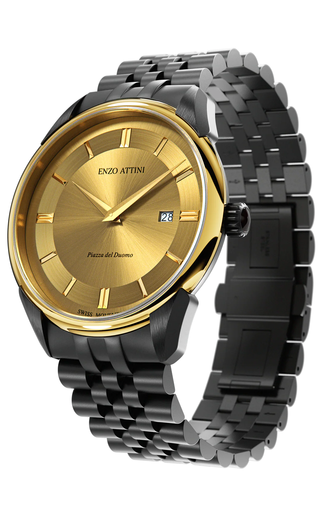 Piazza del Duomo, Milano ll / President Bracelet, Black Color, Swiss Movement