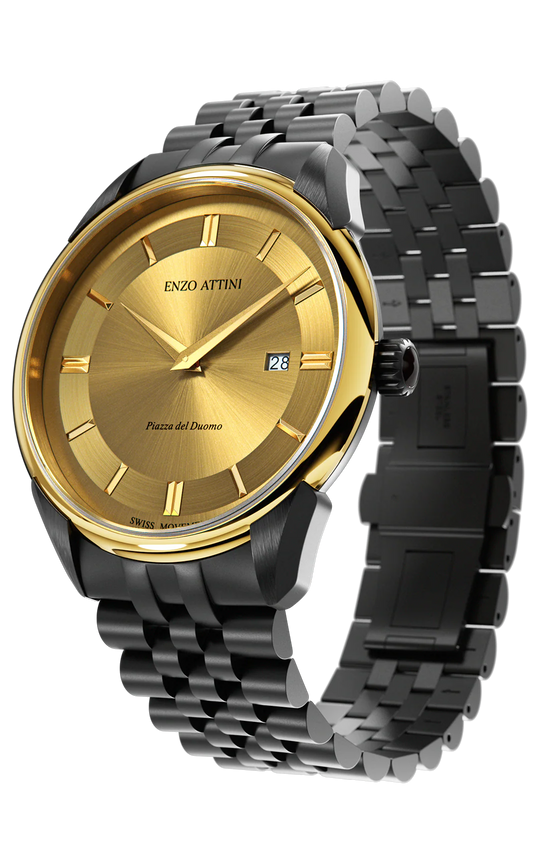 Piazza del Duomo, Milano ll / President Bracelet, Black Color, Swiss Movement