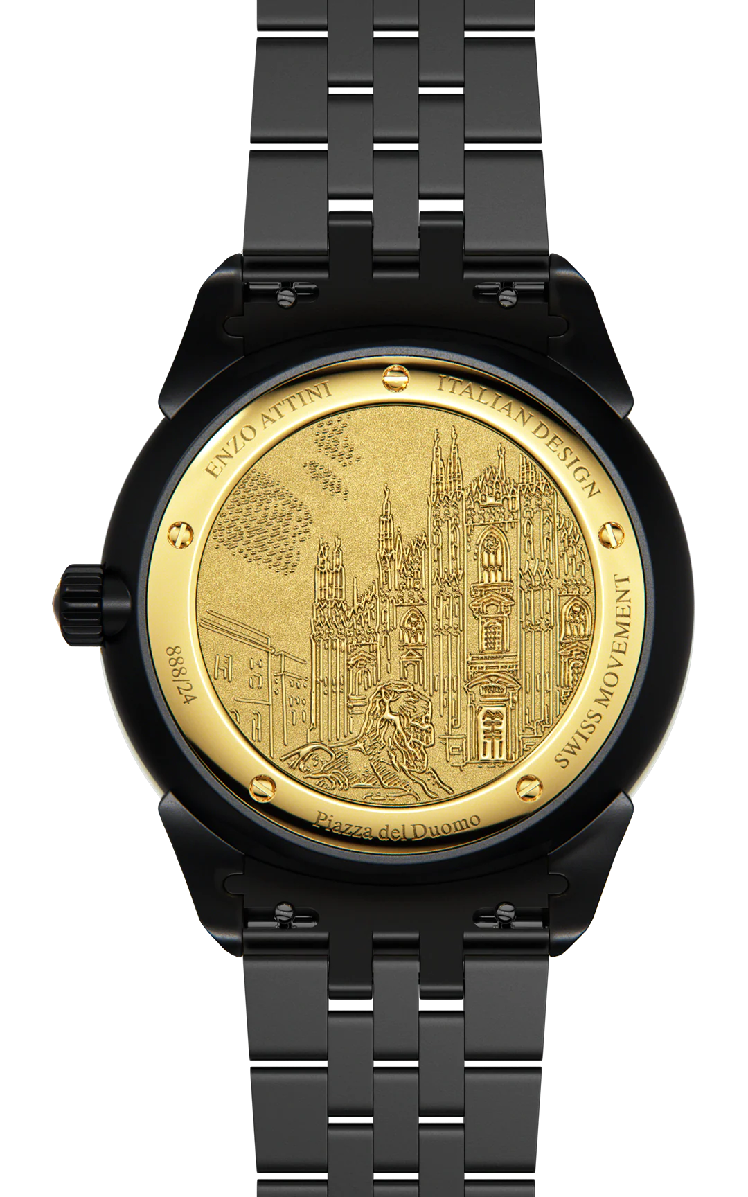Piazza del Duomo, Milano ll / President Bracelet, Black Color, Swiss Movement