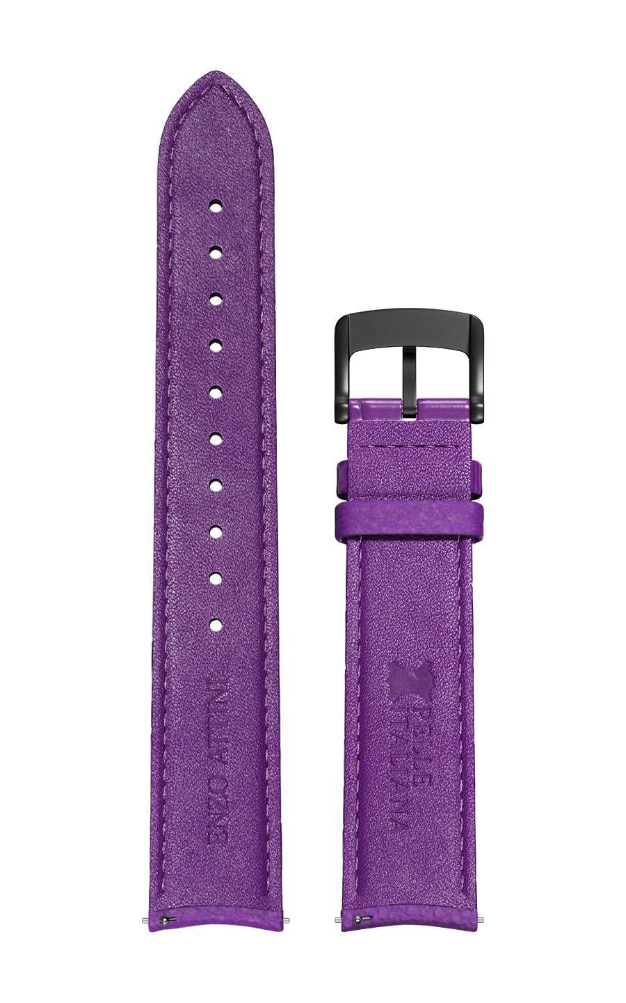 Purple Italian Leather Strap Black Color Buckle – - Main Image