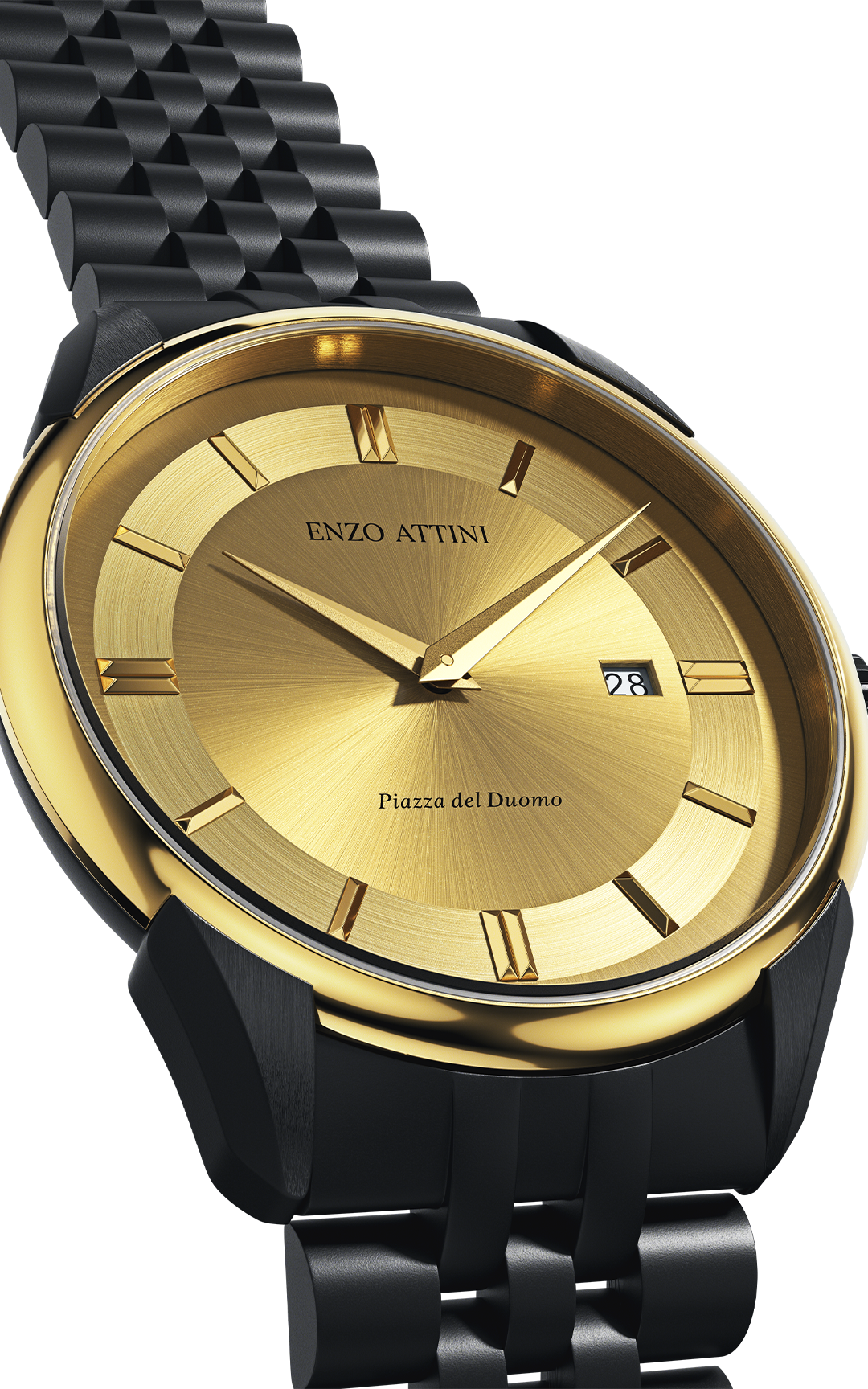 Piazza del Duomo, Milano ll / President Bracelet, Black Color, Swiss Movement