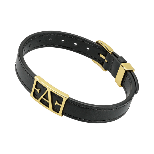 Statement Leather Bracelet / Black Color