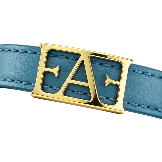 Statement Leather Bracelet / Blue Color