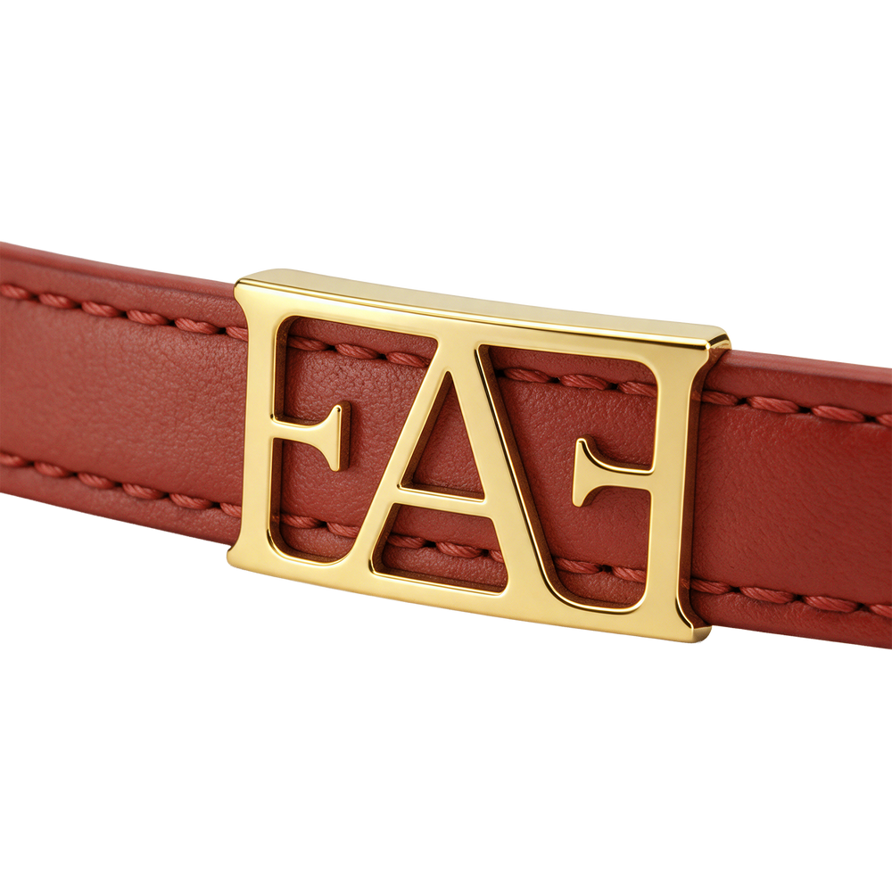 Statement Leather Bracelet / Red Color.
