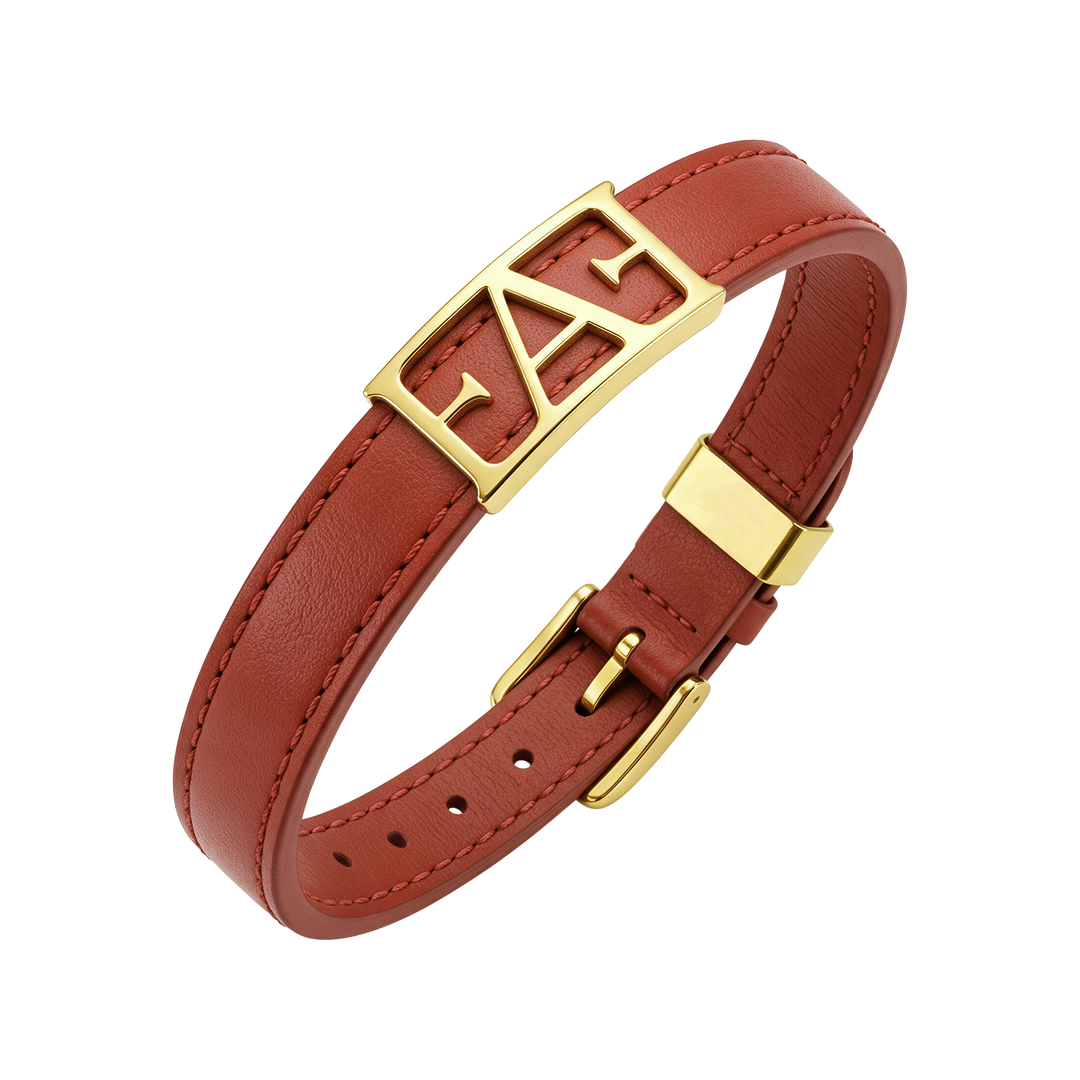 Statement Leather Bracelet / Red Color.