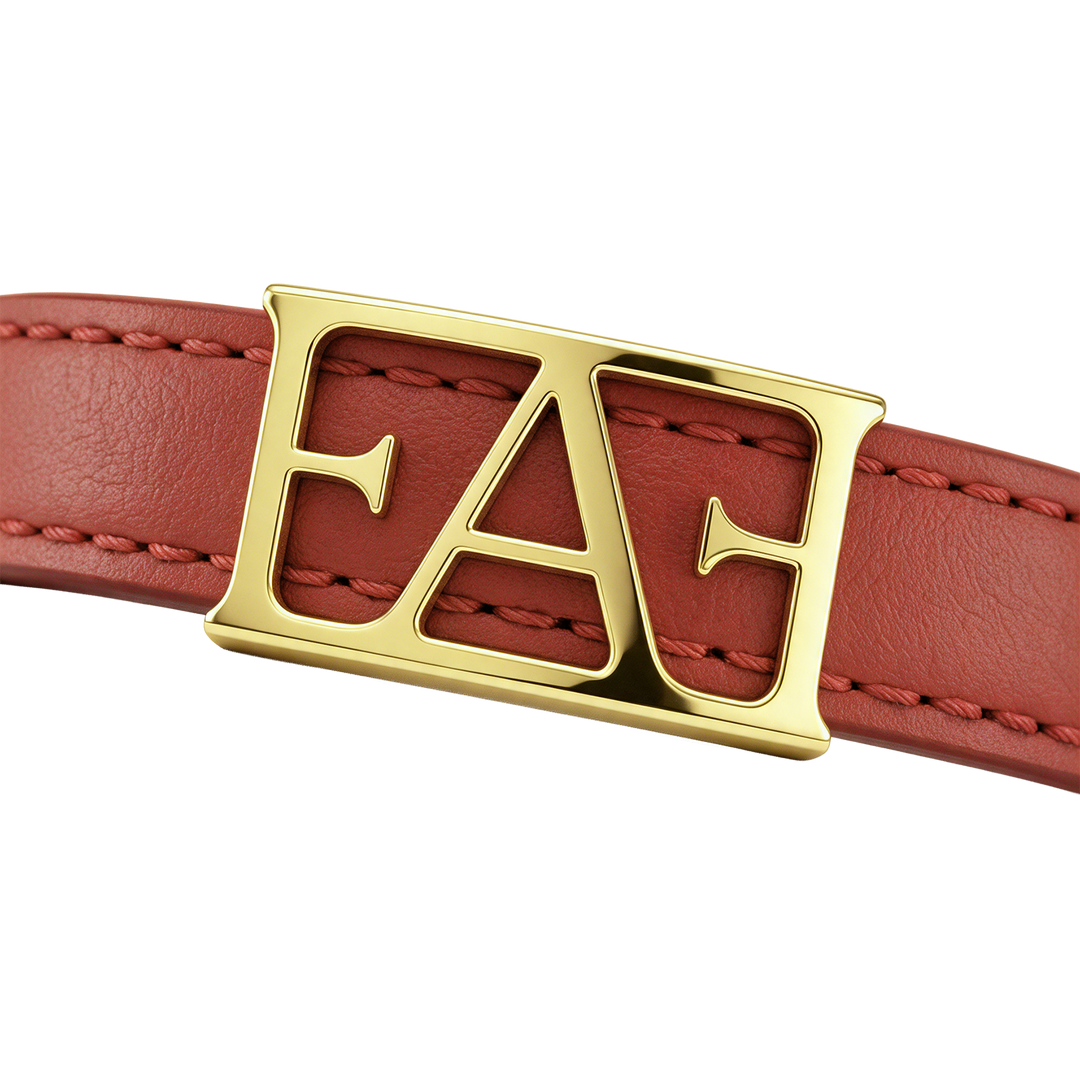 Statement Leather Bracelet / Red Color.