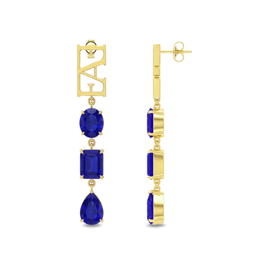 Trinity Earrings / Blue Color