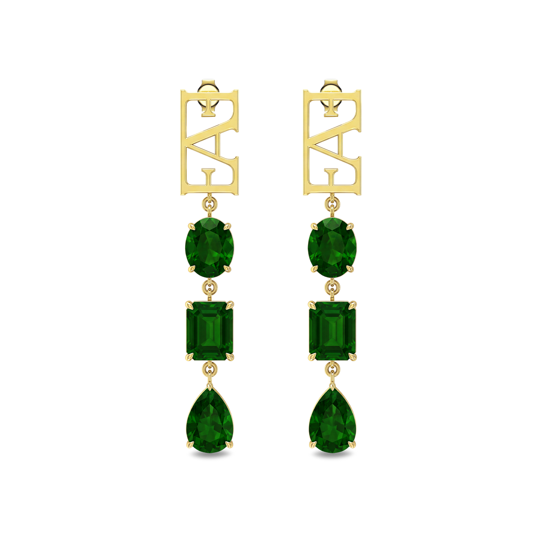 Trinity Earrings / Green Color