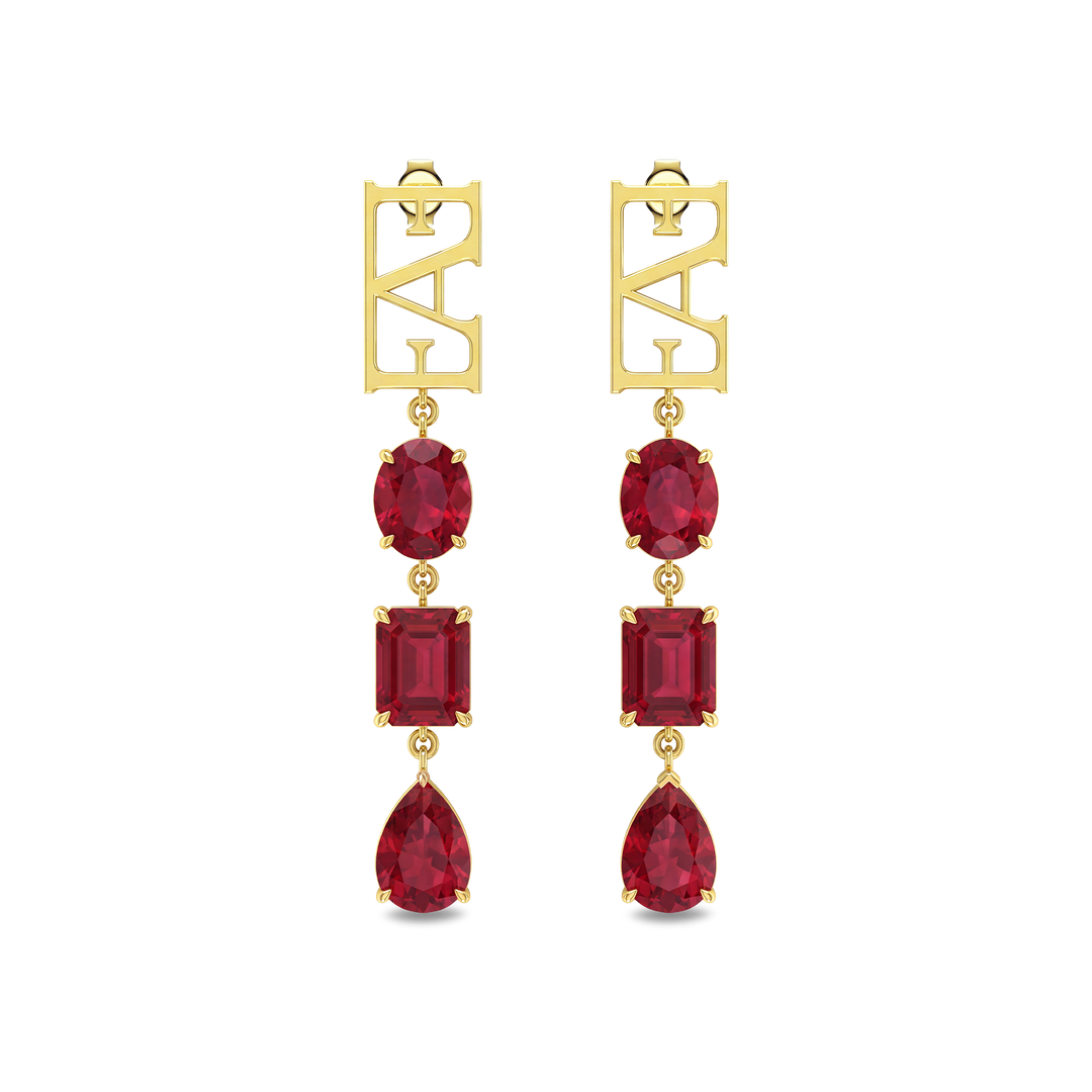 Trinity Earrings / Red Color