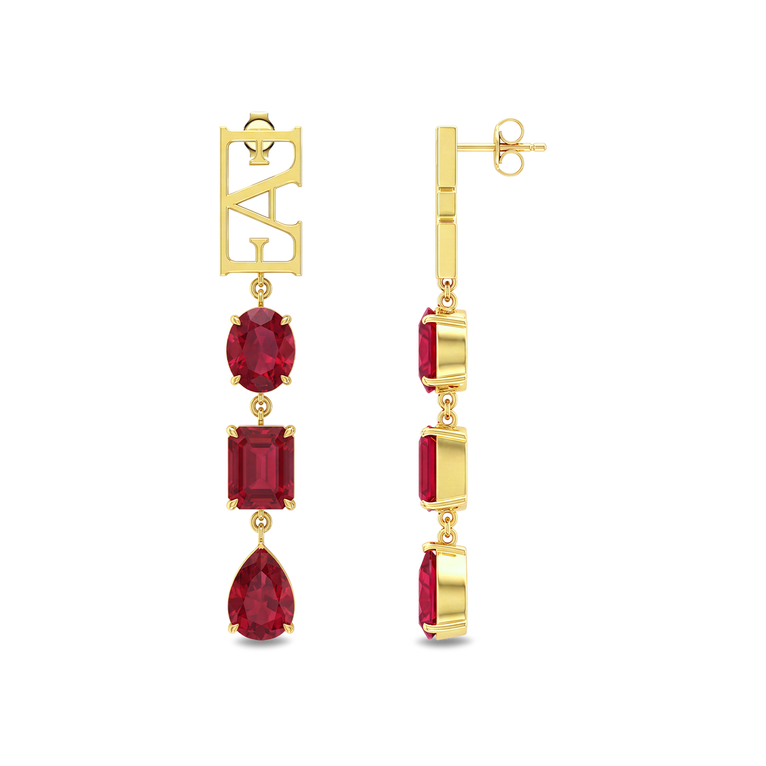 Trinity Earrings / Red Color