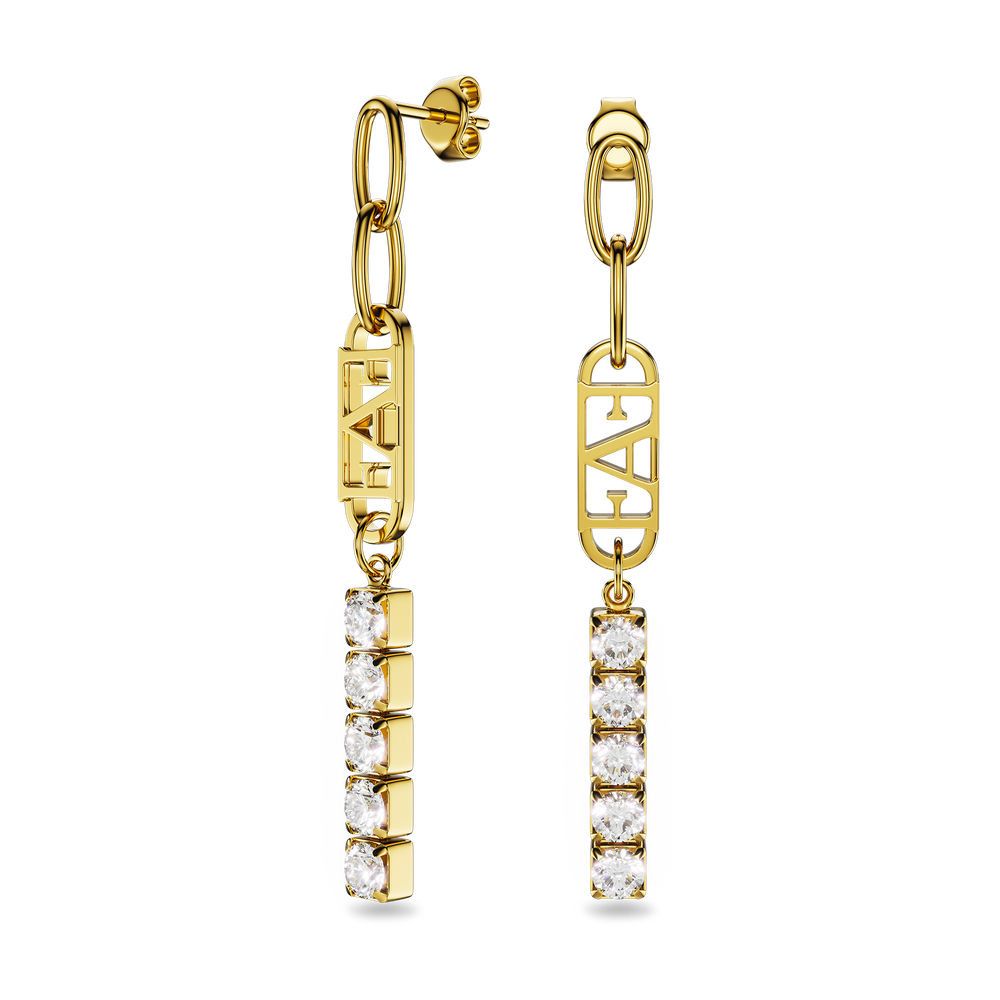 Glam Tennis Chain Earrings / White Color - Enzo Attini - - earrings, jewelry_women