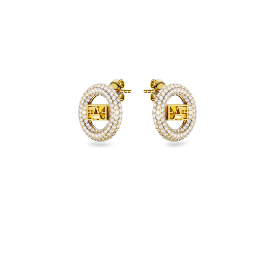 Halo Stud Earrings / White Color - Enzo Attini - - earrings, jewelry_women