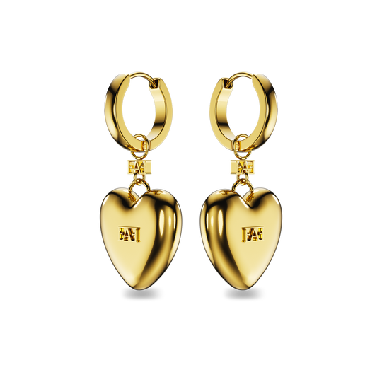 Heart Charm Hoop Earrings - Enzo Attini - - earrings, jewelry_women