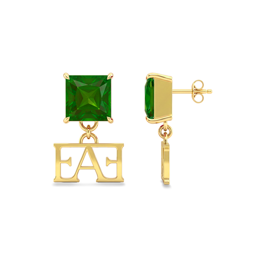 Luce Monogram Earrings / Green Color