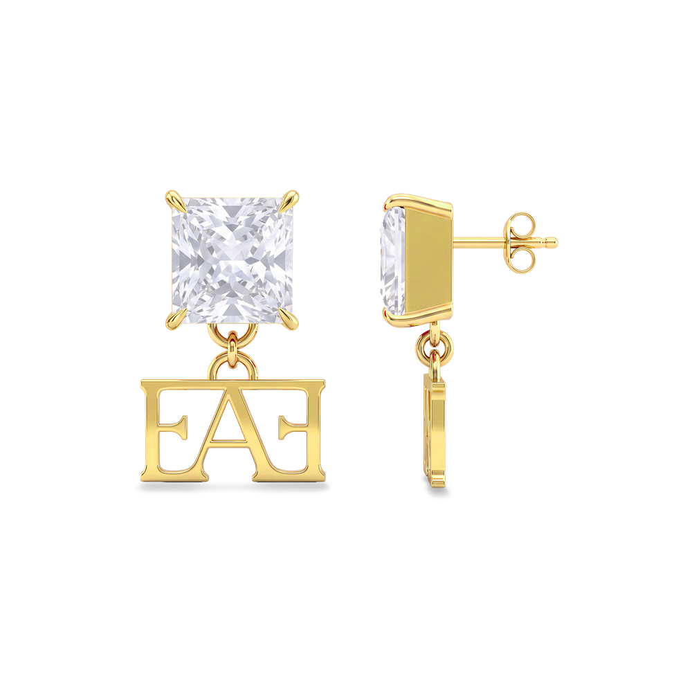 Luce Monogram Earrings / White Color