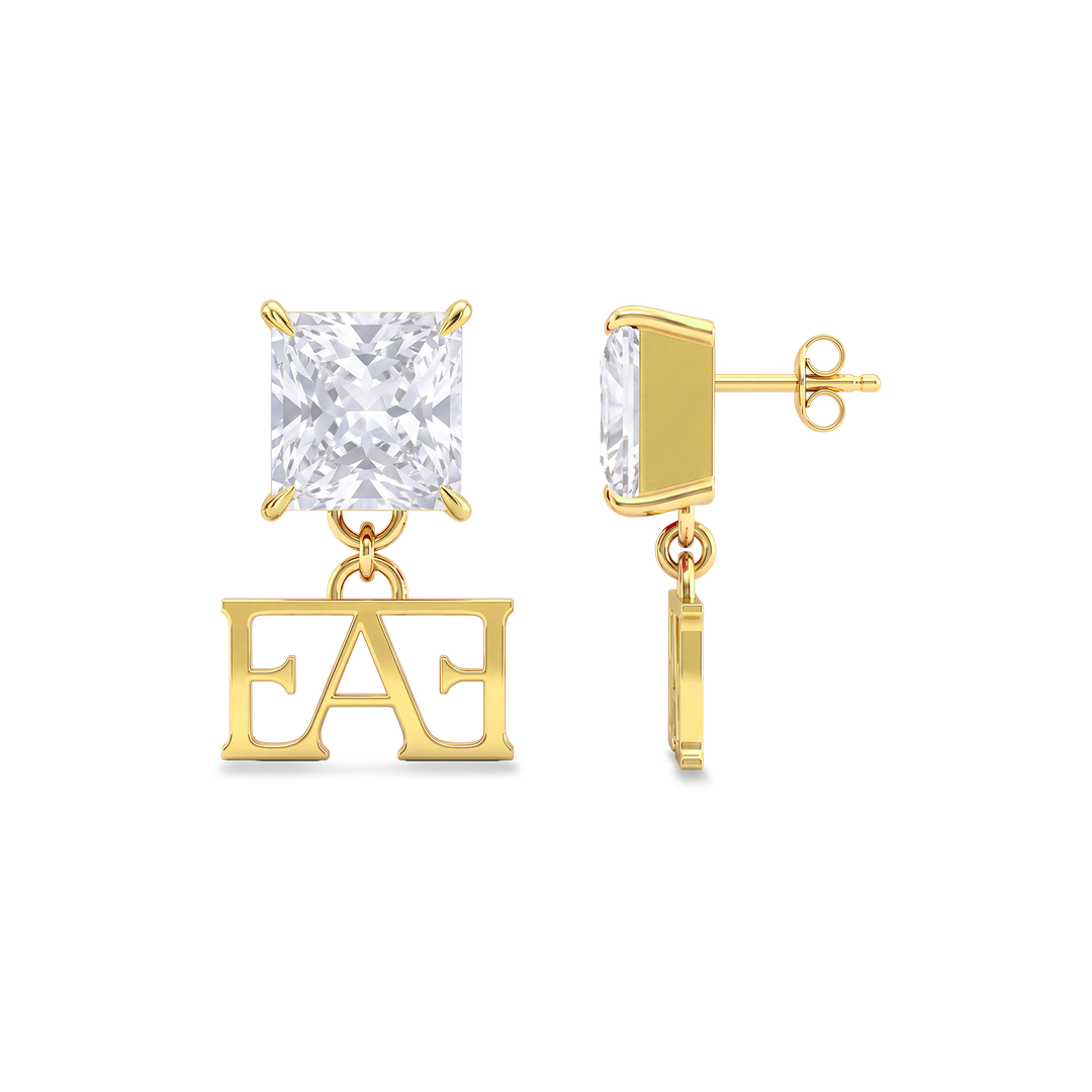 Luce Monogram Earrings / White Color