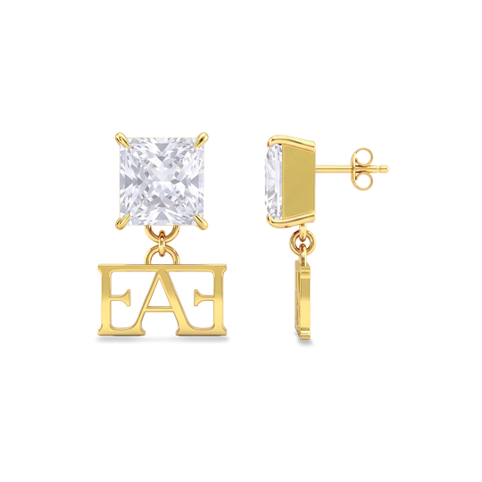 Luce Monogram Earrings / White Color