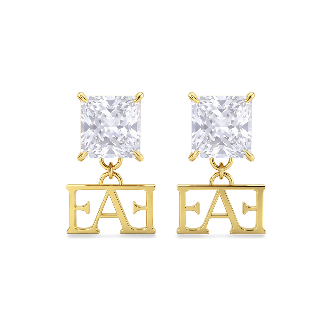 Luce Monogram Earrings / White Color