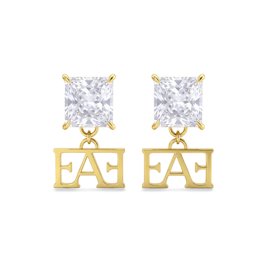 Luce Monogram Earrings / White Color