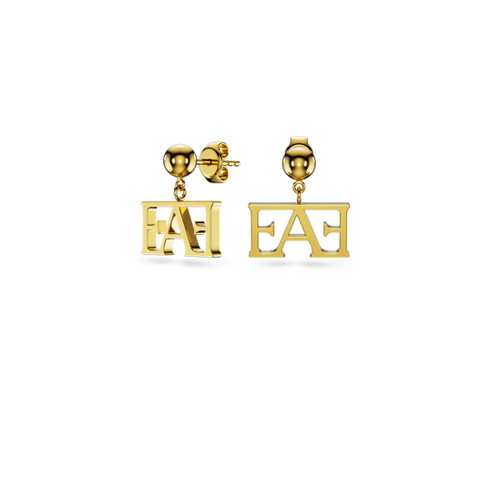 Monogram Drop Earrings - Enzo Attini - - earrings, jewelry_women