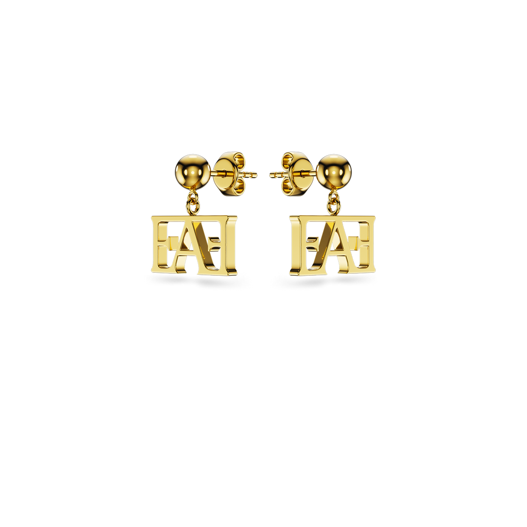 Monogram Drop Earrings - Enzo Attini - - earrings, jewelry_women