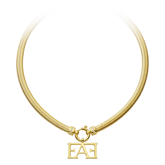 Monogram Snake Chain Necklace.