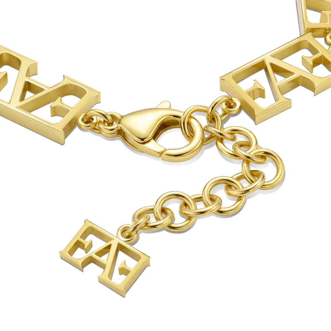 Motif Bracelet / Black & Gold Color.