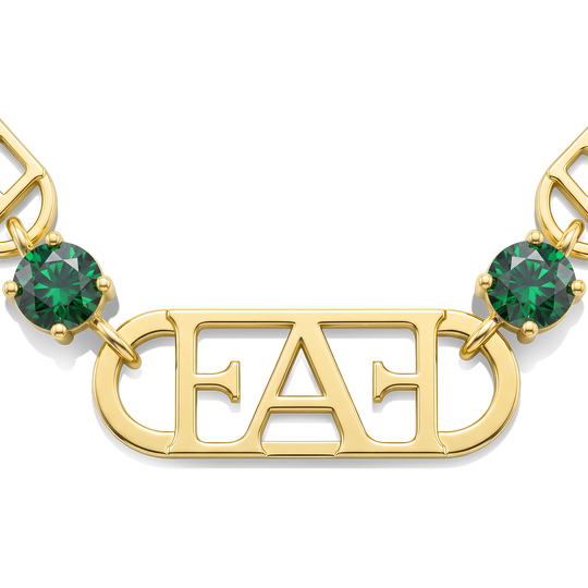 Statement Tennis Necklace / Green Color.