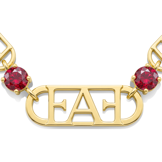 Statement Tennis Necklace / Red Color.