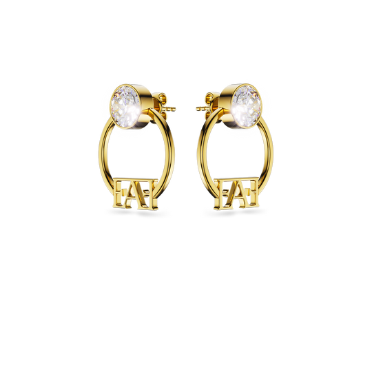 Nova Hoop Earrings / White Color - Enzo Attini - - earrings, jewelry_women