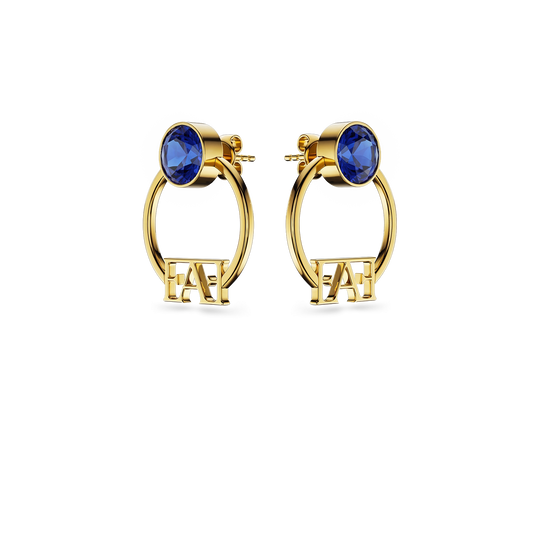 Nova Hoop Earrings / Blue Color - Enzo Attini - - earrings, jewelry_women