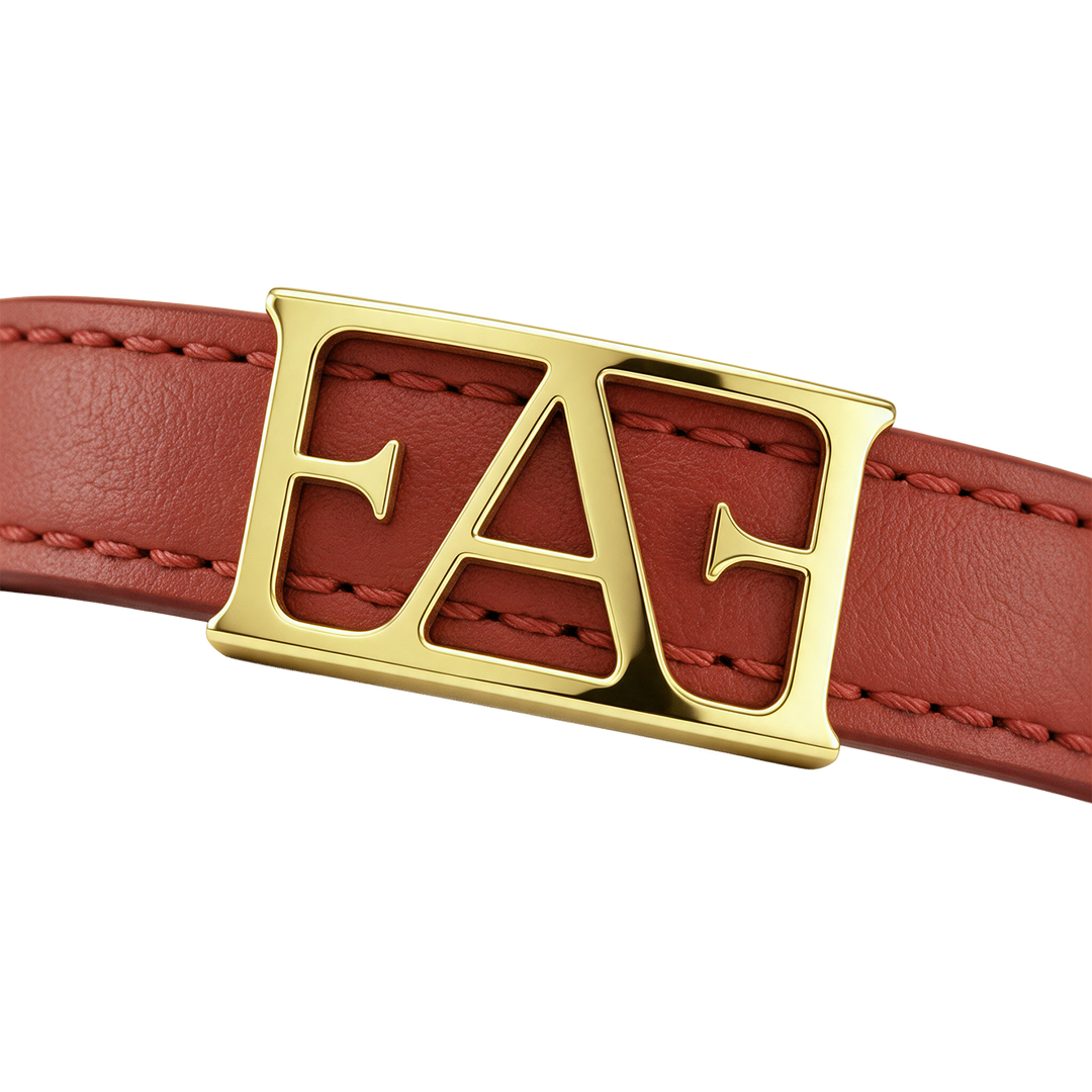 Statement Leather Bracelet / Red Color