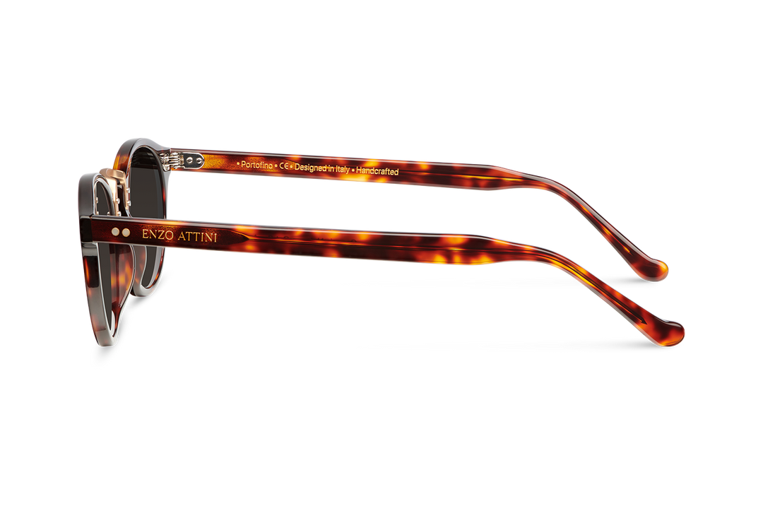 Portofino / Tortoise Red + Black Lens.