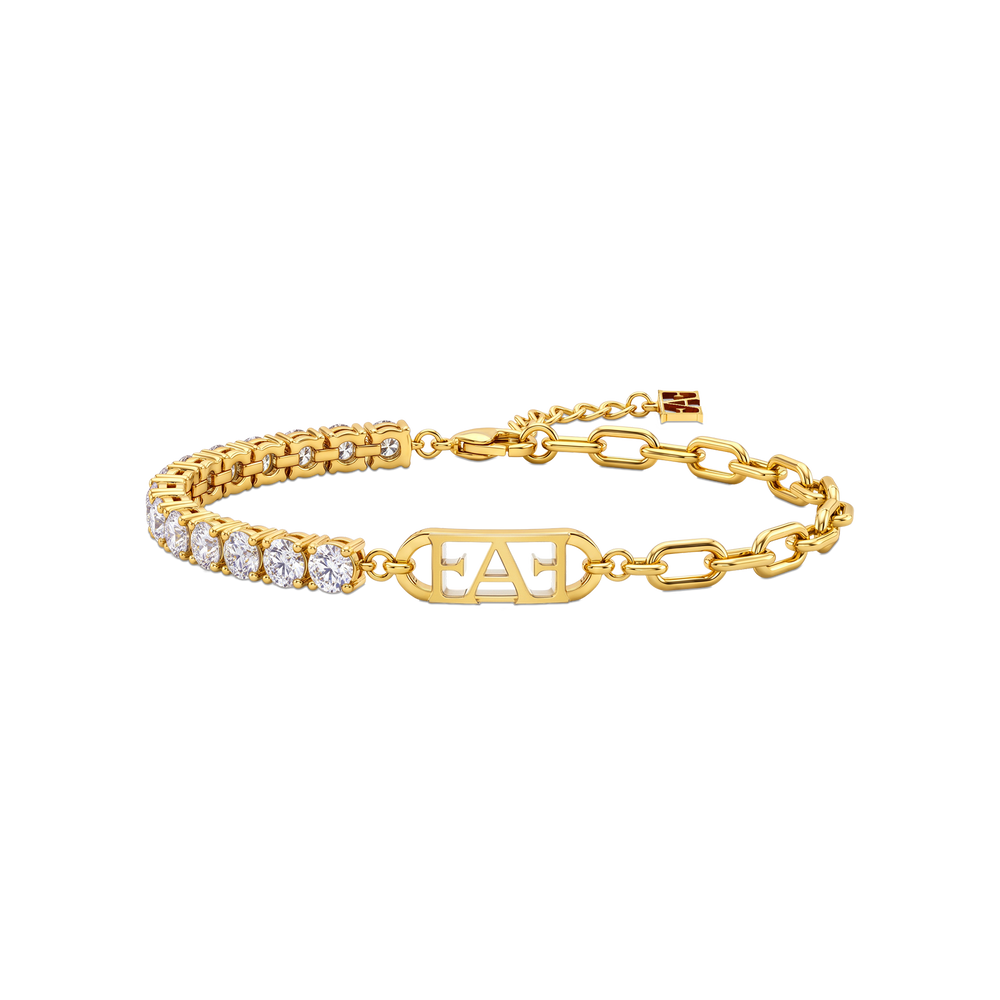Glam Tennis Chain Bracelet / White Color