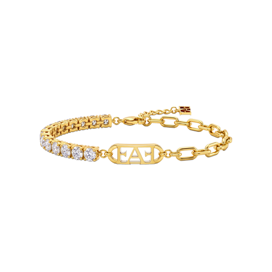 Glam Tennis Chain Bracelet / White Color.