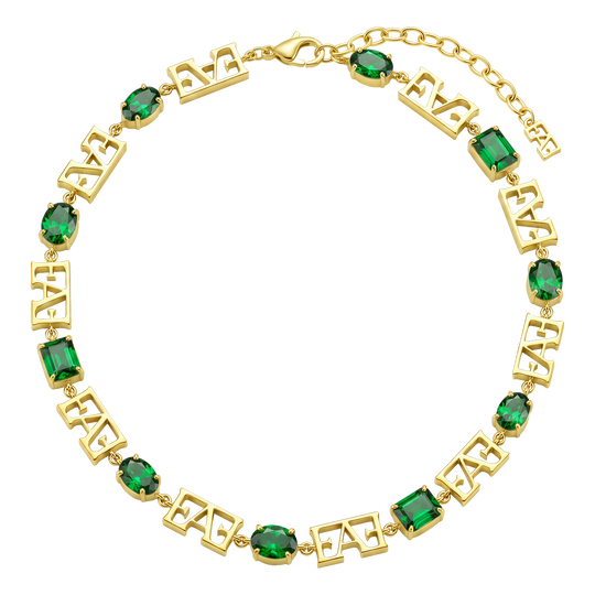 Trinity Necklace / Green Color.