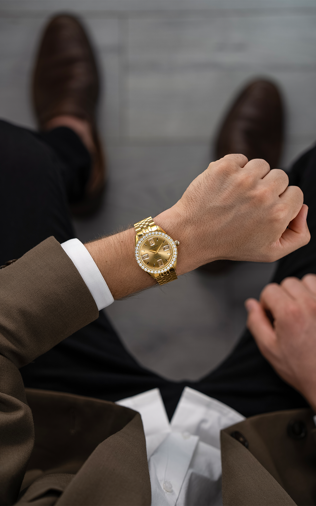 Val d'Orcia Automatic V / President Bracelet, Gold Color, Swiss Movement