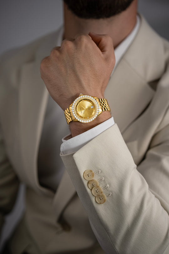 Val d'Orcia Automatic lV / President Bracelet, Gold Color, Swiss Movement