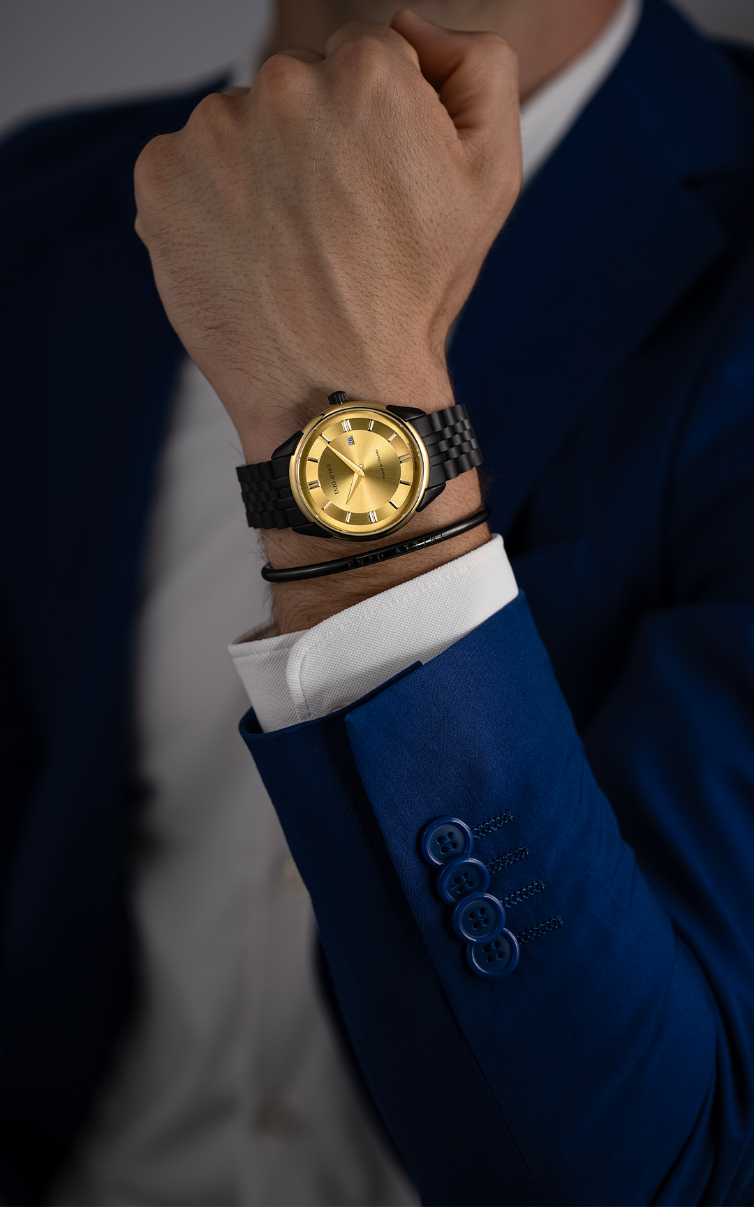 Piazza del Duomo, Milano ll / President Bracelet, Black Color, Swiss Movement