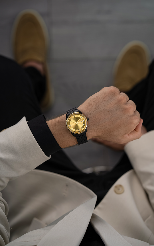 Piazza del Duomo, Milano ll / President Bracelet, Black Color, Swiss Movement