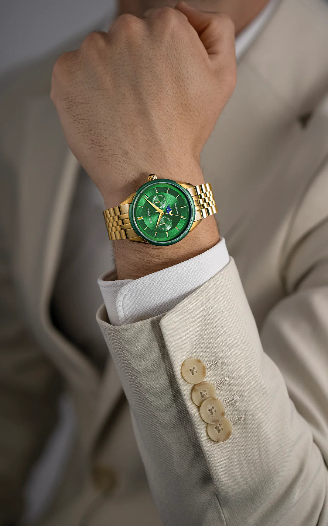 Lago di Como / President Bracelet, Gold Color, Swiss Movement