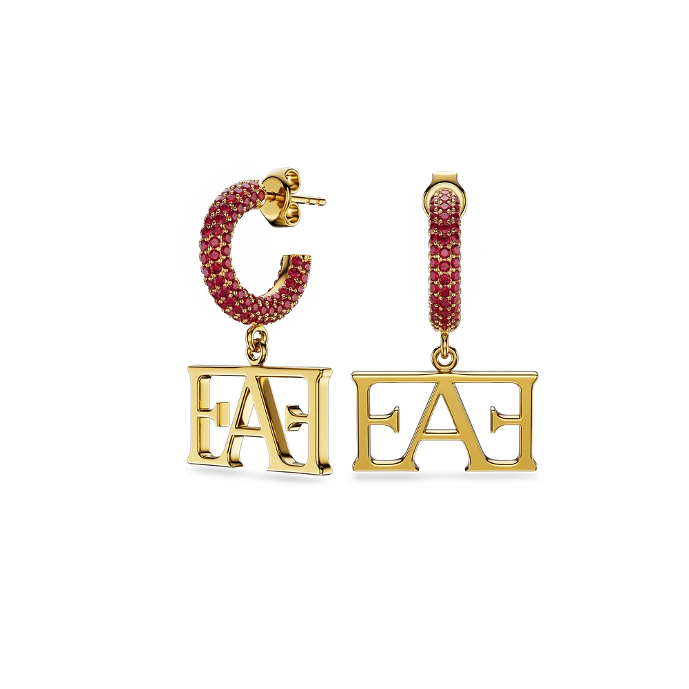 My Enzo Attini Earrings / Red Ruby Color - Enzo Attini - - earrings, jewelry_women