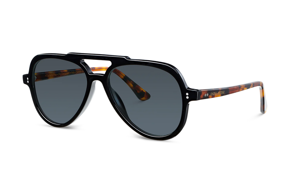 Torre di Pisa / Black + Dark Black Lens - Enzo Attini - Sunglasses - BF_MEN, Products, sunglasses, sunglasses_collection, sunglasses_men