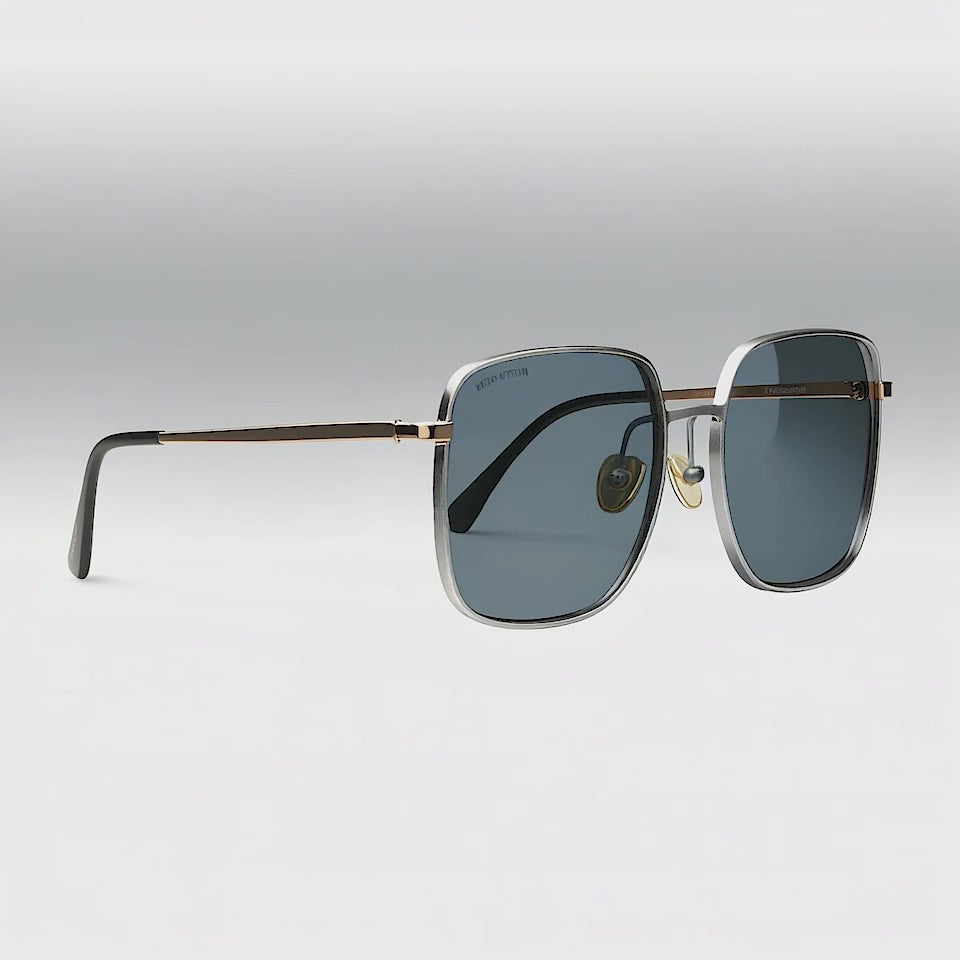 Charles Bridge / Silver & Rose Gold Color + Dark Black Lens