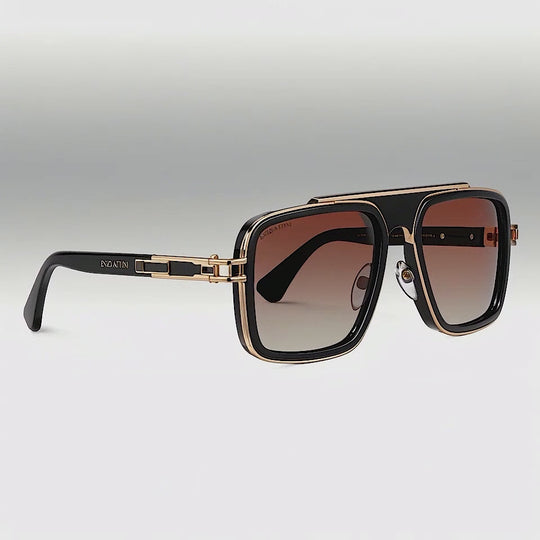 Castel del Monte / Black & Gold Color + Dark Brown Gradient Lens