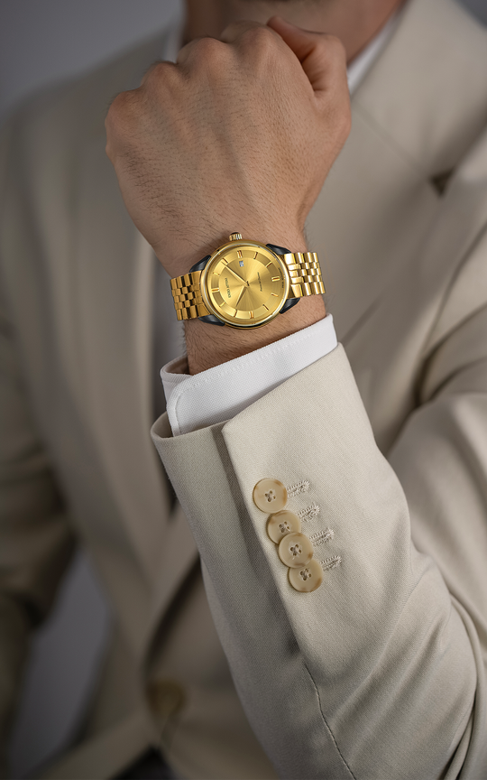 Piazza del Duomo, Milano ll / President Bracelet, Gold Color, Swiss Movement